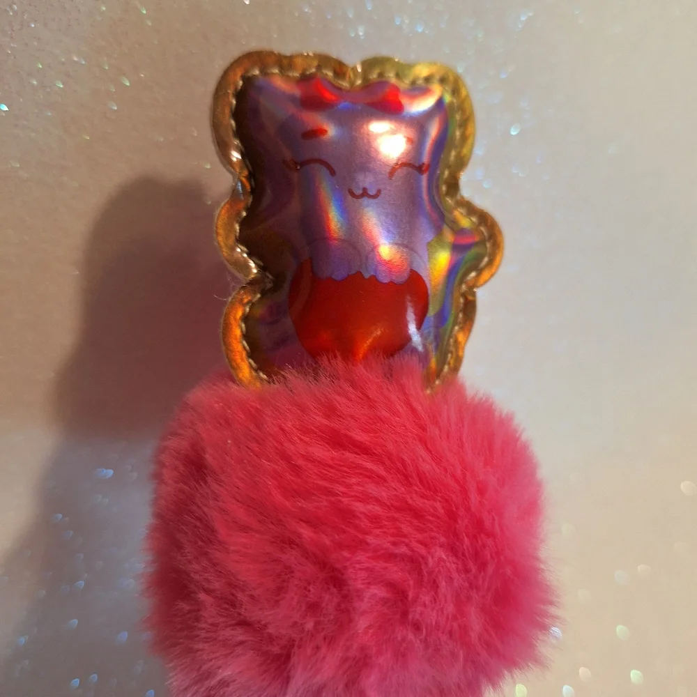 Purple Cat Heart Love Pom Pom Pen New